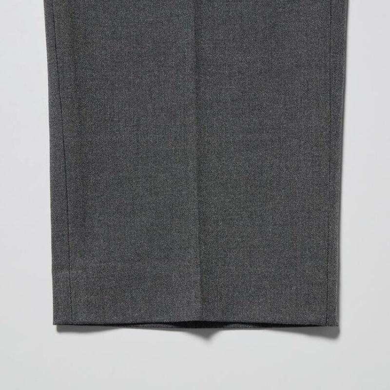 Men Uniqlo Smart Wool-like Ankle Length Pants Grey | 6416901