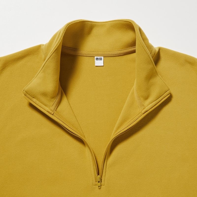Men Uniqlo Smooth Fleece Half-zip T Shirts Yellow | 1243369