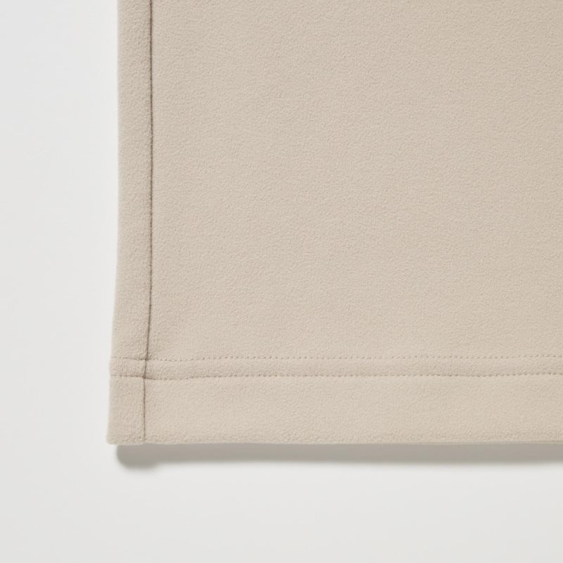 Men Uniqlo Smooth Fleece Mock Neck T Shirts Beige | 8035074
