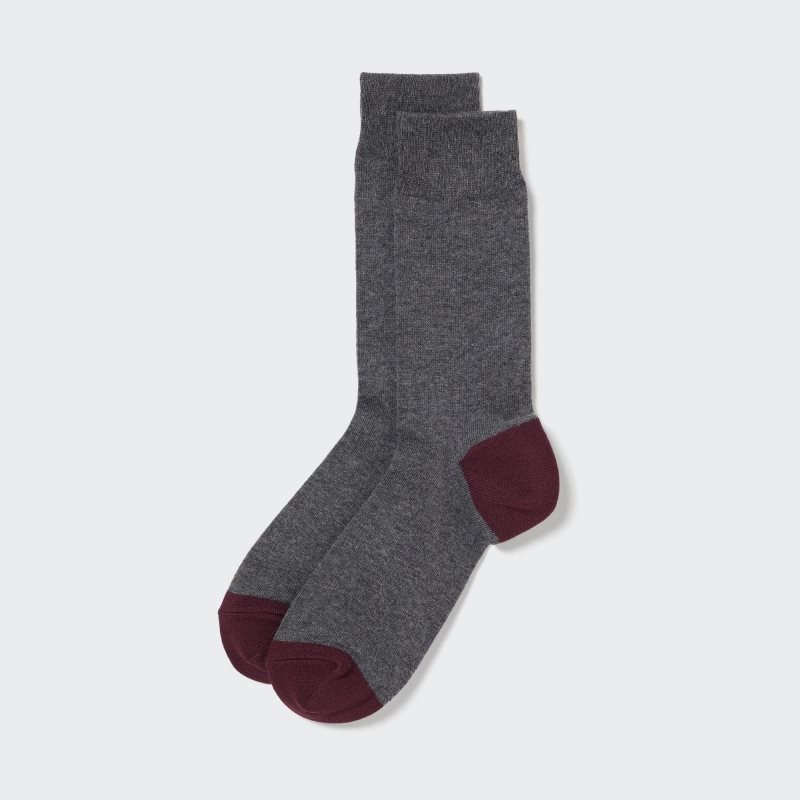 Men Uniqlo Socks Socks Grey | 4738417