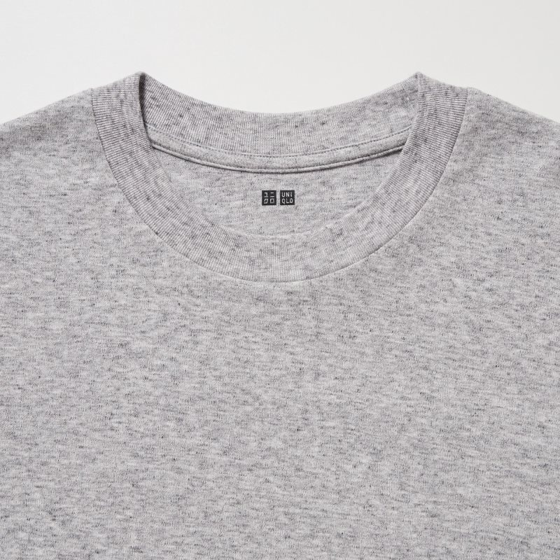 Men Uniqlo Soft Brushed Crew Neck Long-sleeve T Shirts Grey | 4574543