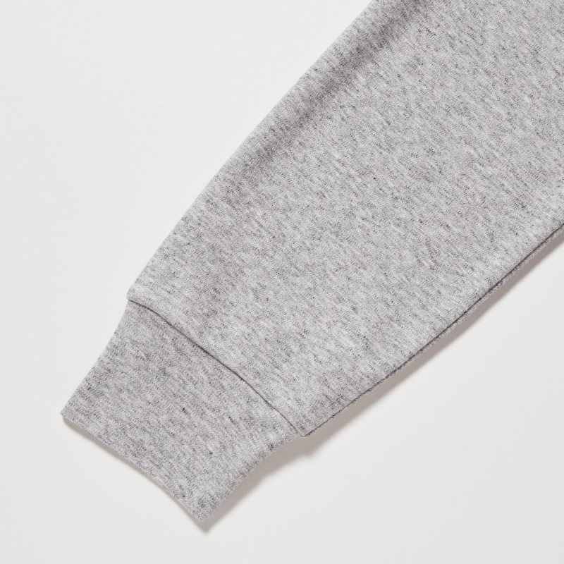 Men Uniqlo Soft Brushed Crew Neck Long-sleeve T Shirts Grey | 4574543