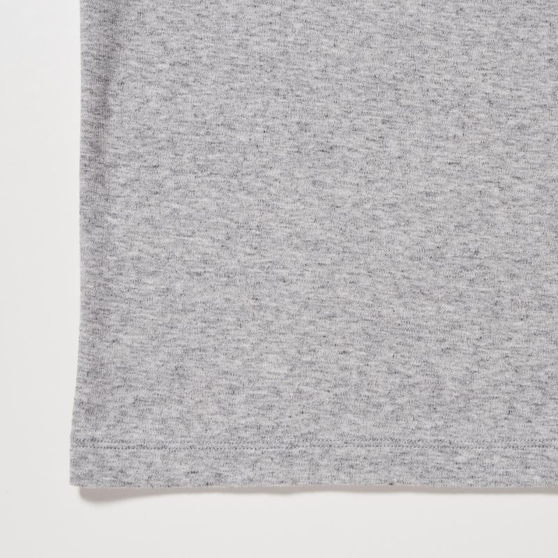 Men Uniqlo Soft Brushed Crew Neck Long-sleeve T Shirts Grey | 4574543