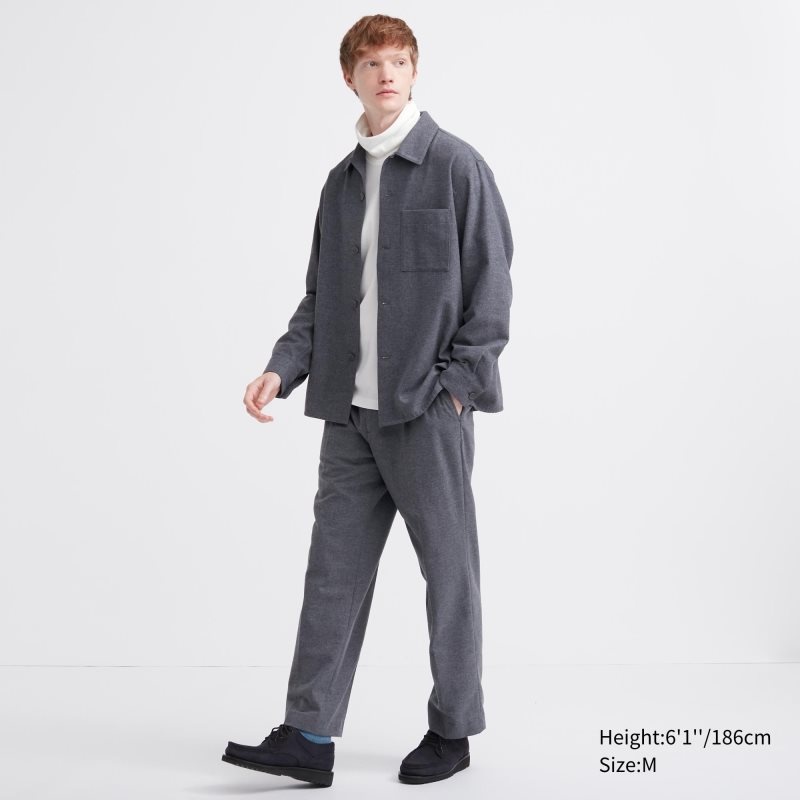 Men Uniqlo Soft Brushed Turtleneck Long-sleeve T Shirts Grey | 1767503