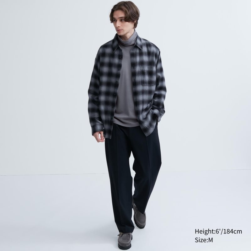 Men Uniqlo Soft Brushed Turtleneck Long-sleeve T Shirts Grey | 1767503