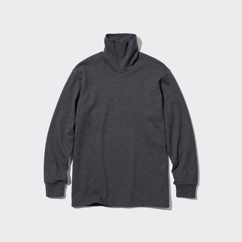 Men Uniqlo Soft Brushed Turtleneck Long-sleeve T Shirts Grey | 1767503
