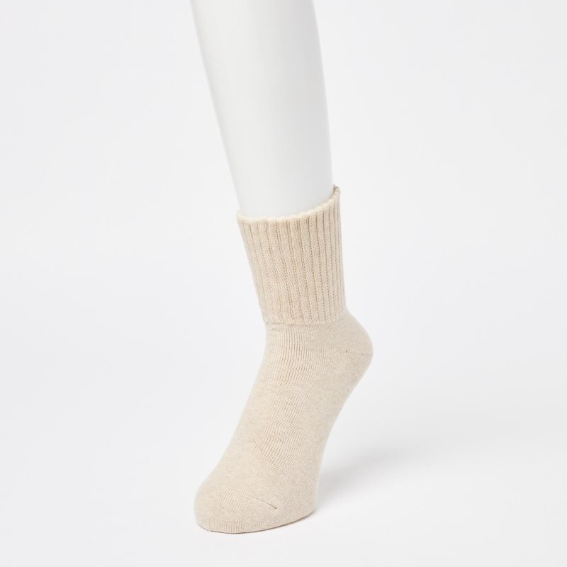 Men Uniqlo Soft Pile Half Socks Beige | 2349941