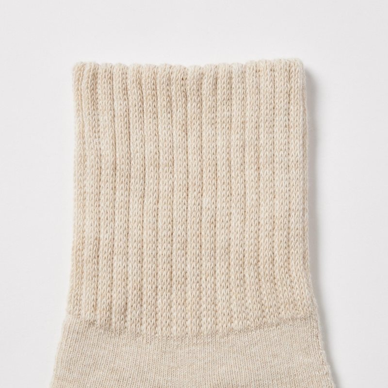Men Uniqlo Soft Pile Half Socks Beige | 2349941