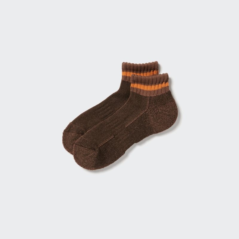 Men Uniqlo Soft Pile Short Socks Brown | 7997225