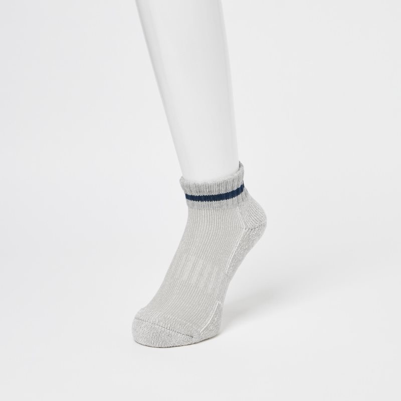 Men Uniqlo Soft Pile Short Socks Grey | 4396444