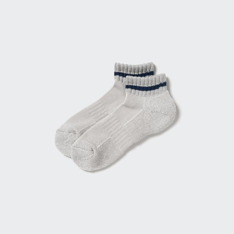 Men Uniqlo Soft Pile Short Socks Grey | 4396444