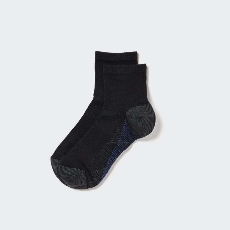 Men Uniqlo Sports Half Socks Black | 629918
