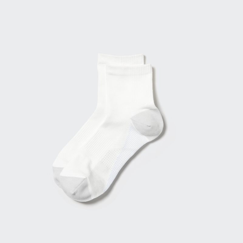 Men Uniqlo Sports Half Socks White | 5927136