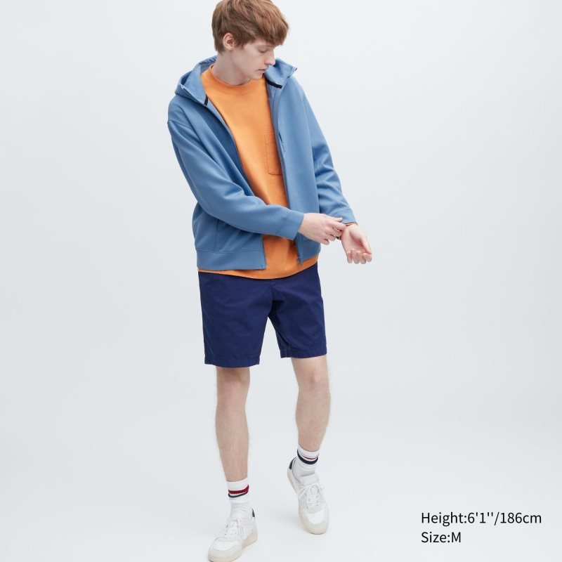 Men Uniqlo Stretch Dry Sweat Long-sleeve Full-zip Hoodie Grey | 5054723