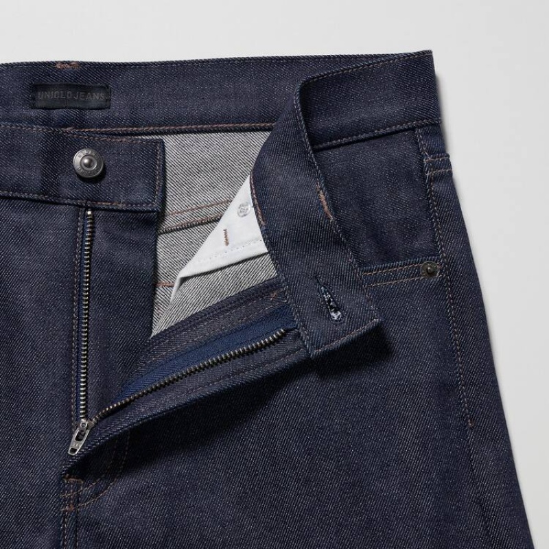 Men Uniqlo Stretch Selvedge Slim Fit Jeans Navy | 6085280