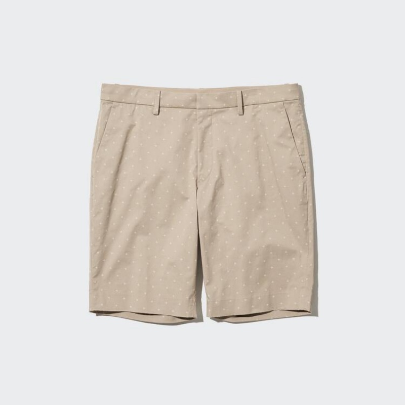 Men Uniqlo Stretch Slim Fit Shorts Beige | 9986543