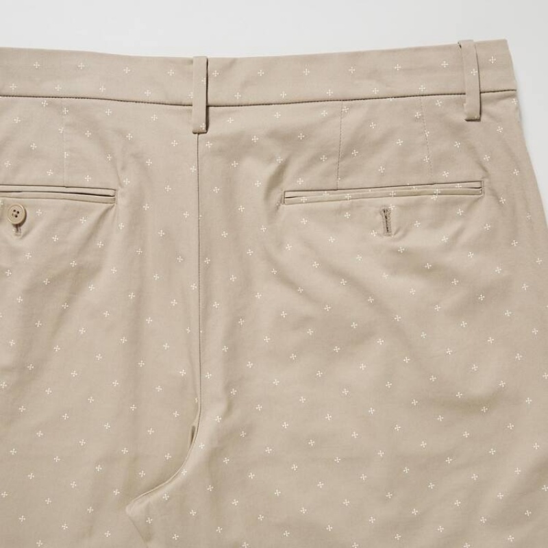 Men Uniqlo Stretch Slim Fit Shorts Beige | 9986543
