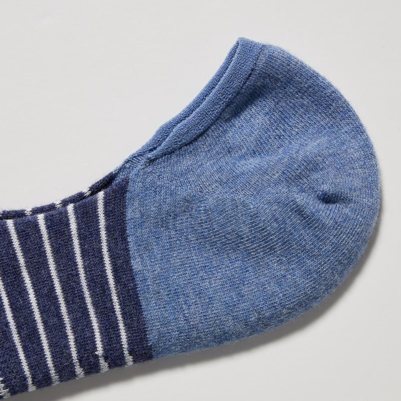 Men Uniqlo Striped Low Cut Socks Blue | 336164
