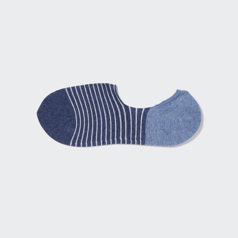 Men Uniqlo Striped Low Cut Socks Blue | 336164