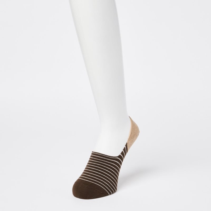 Men Uniqlo Striped Low Cut Socks Brown | 4629133