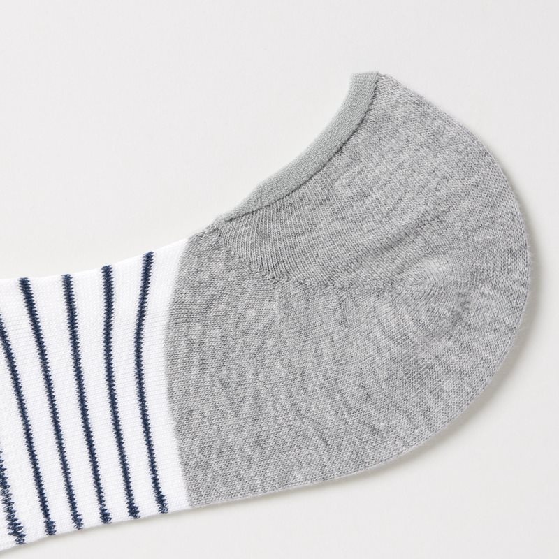 Men Uniqlo Striped Low Cut Socks White | 7452702