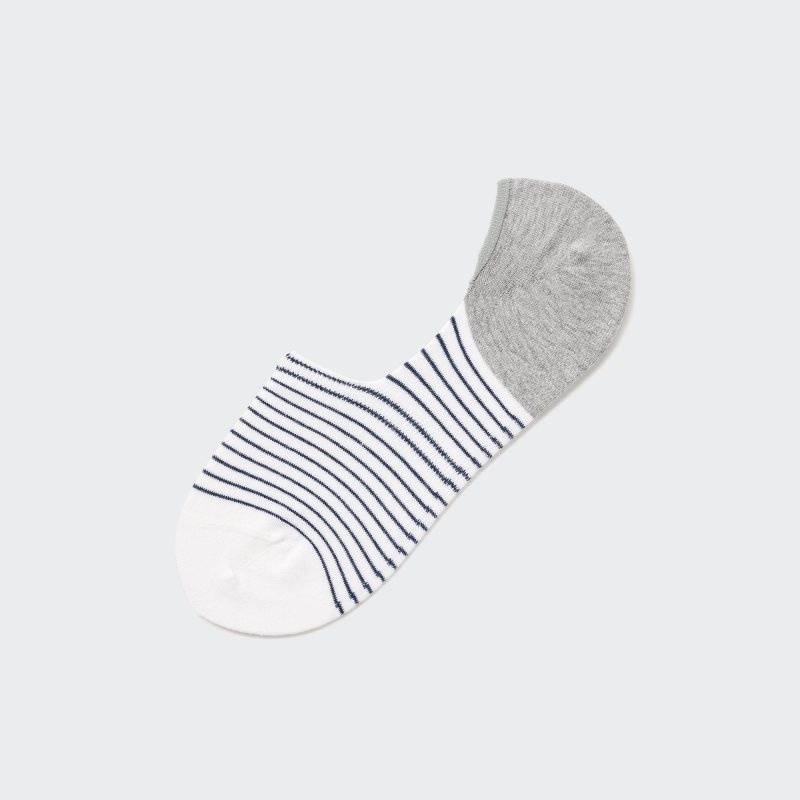 Men Uniqlo Striped Low Cut Socks White | 7452702