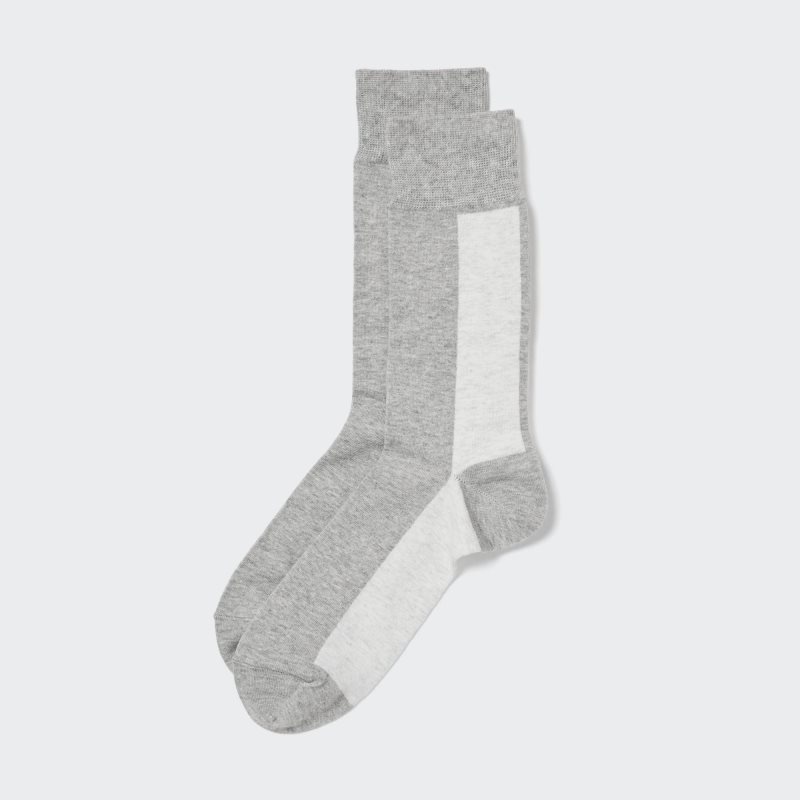 Men Uniqlo Striped Socks Grey | 1964524