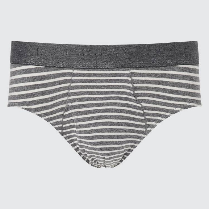 Men Uniqlo Striped Underwear Grey | 193877