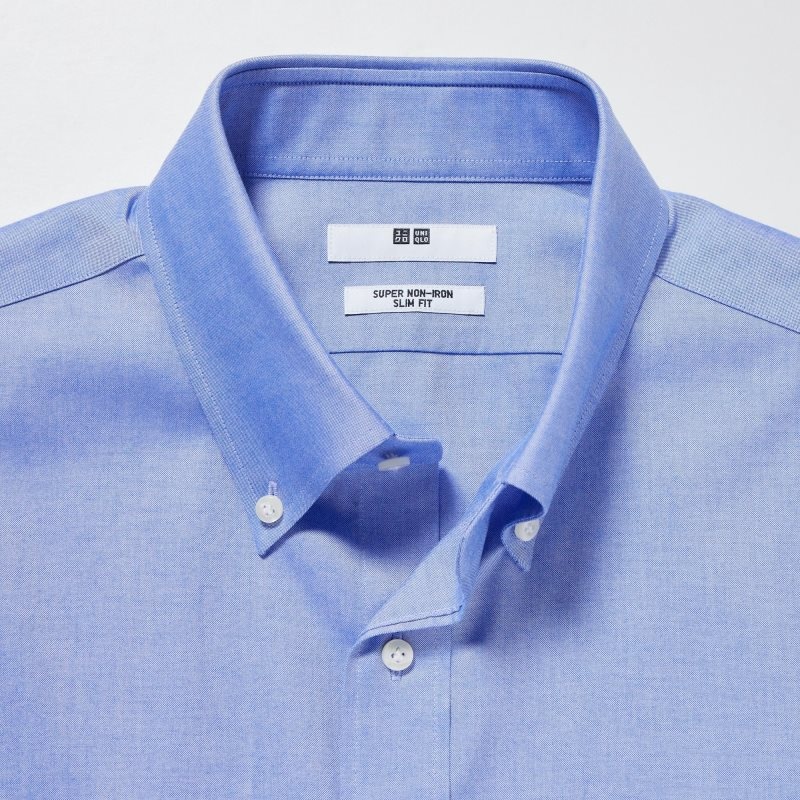 Men Uniqlo Super Non-iron Slim-fit Long-sleeve Button Down Collar Shirts Blue | 7611325