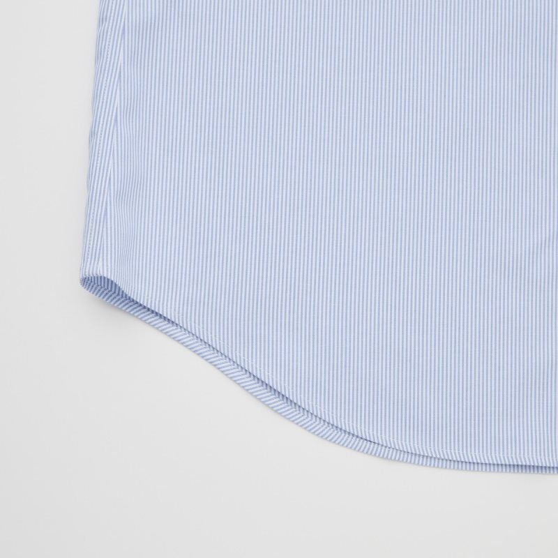 Men Uniqlo Super Non-iron Striped Slim-fit Long-sleeve Shirts Blue | 1189847