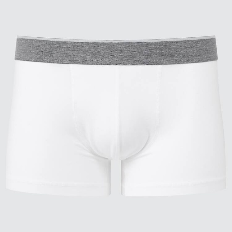 Men Uniqlo Supima Cotton Low Rise Boxer Underwear White | 1656077