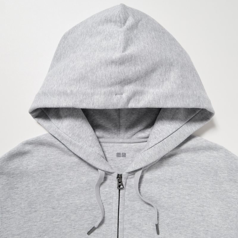 Men Uniqlo Sweat Full-zip Hoodie Grey | 8544560
