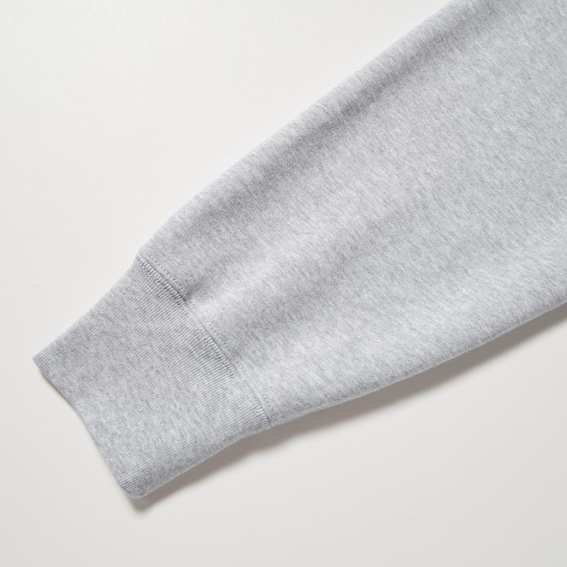 Men Uniqlo Sweat Full-zip Hoodie Grey | 8544560