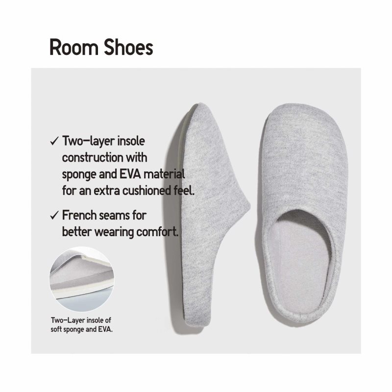 Men Uniqlo Sweat Jersey Rubber Sole Slippers Navy | 2778528