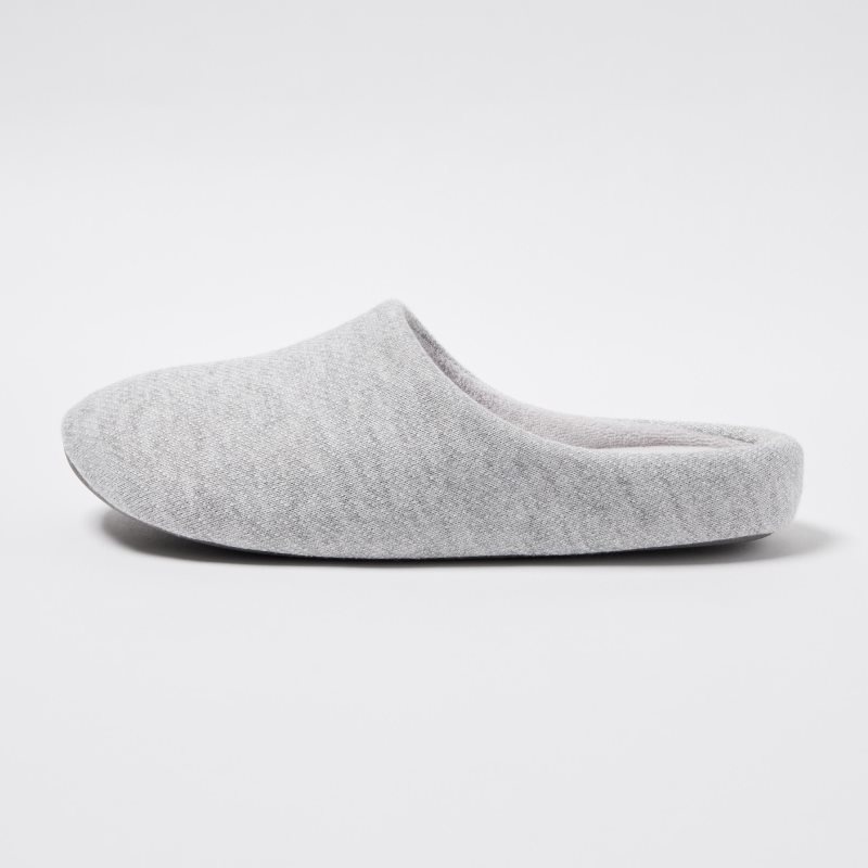 Men Uniqlo Sweat Jersey Rubber Sole Slippers Grey | 3568187