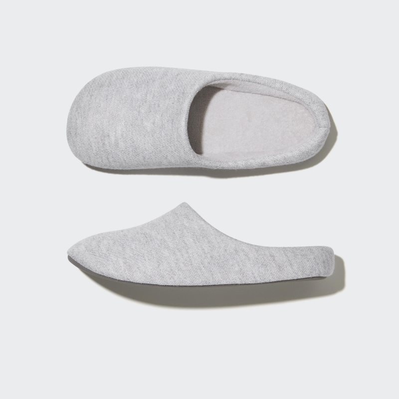 Men Uniqlo Sweat Jersey Rubber Sole Slippers Grey | 3568187