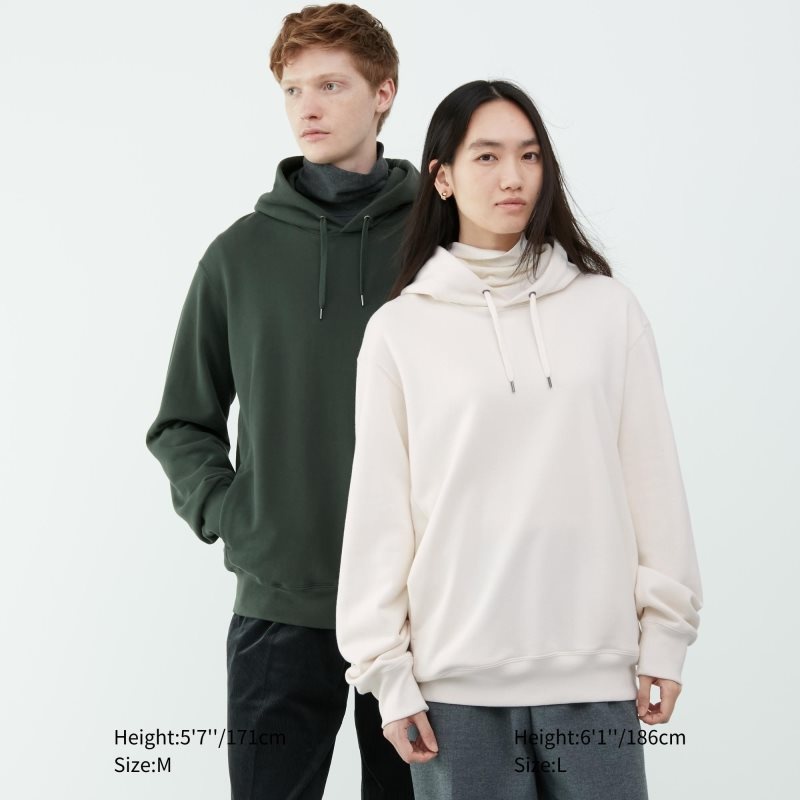 Men Uniqlo Sweat Pullover Long-sleeve Hoodie Green | 8033339