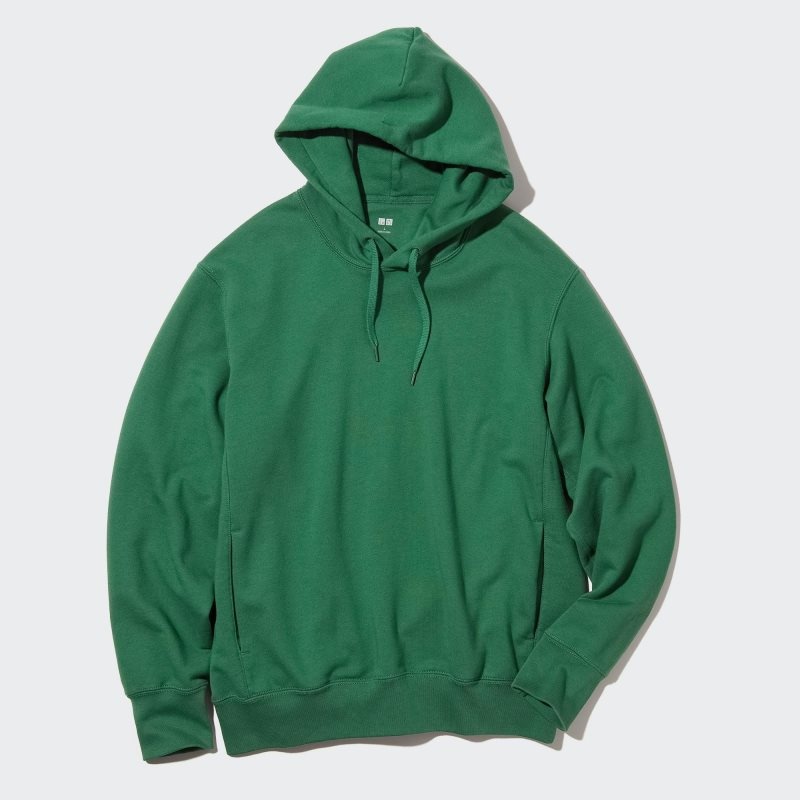 Men Uniqlo Sweat Pullover Long-sleeve Hoodie Green | 8033339