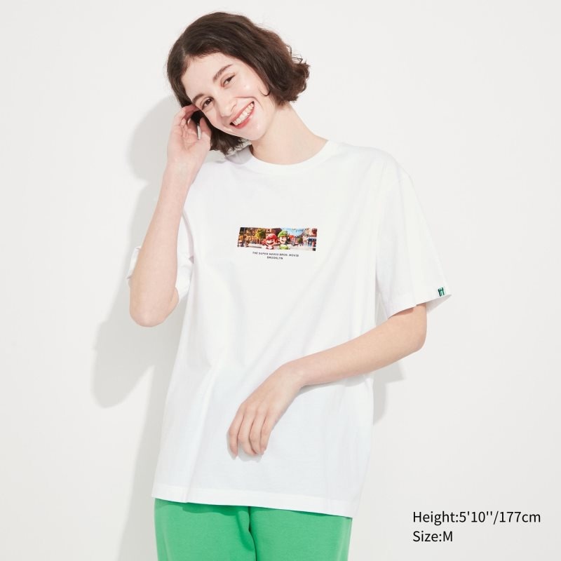Men Uniqlo The Super Mario Bros. Movie Ut Short Sleeve Graphic T Shirts White | 9923410
