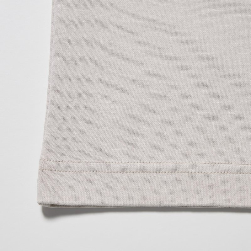 Men Uniqlo U AIRism Cotton Oversized Crew Neck Half-Sleeve T Shirts Grey | 7979623