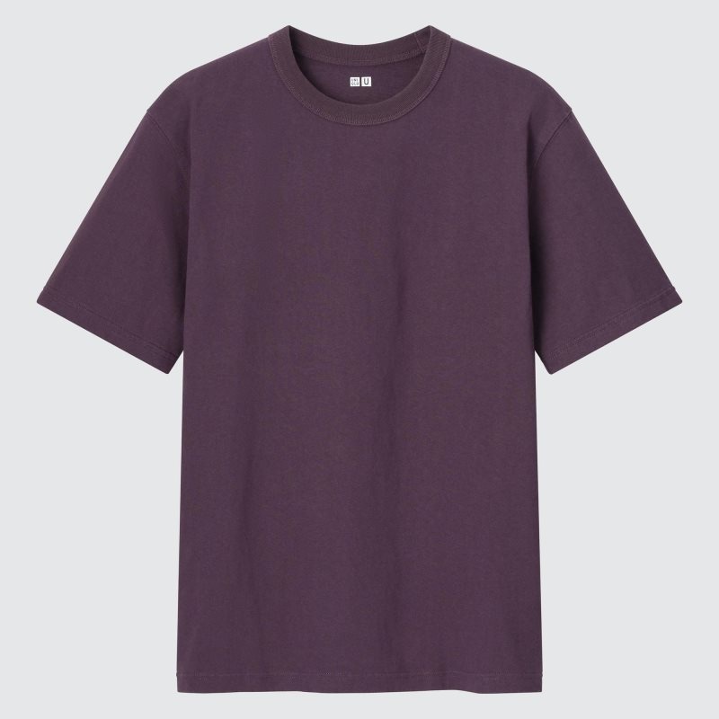 Men Uniqlo U Crew Neck Short-sleeve T Shirts Purple | 7945533