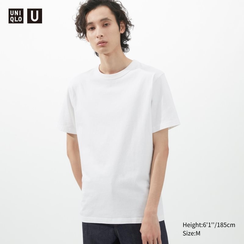 Men Uniqlo U Crew Neck Short-sleeve T Shirts White | 4233418
