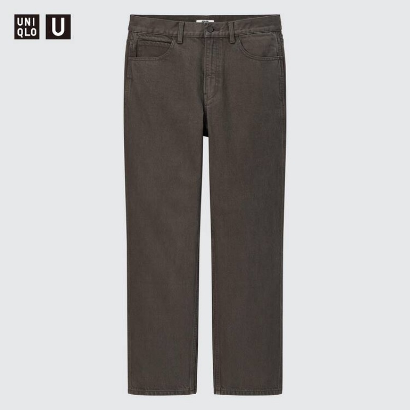 Men Uniqlo U Regular Fit Jeans Brown | 9387553