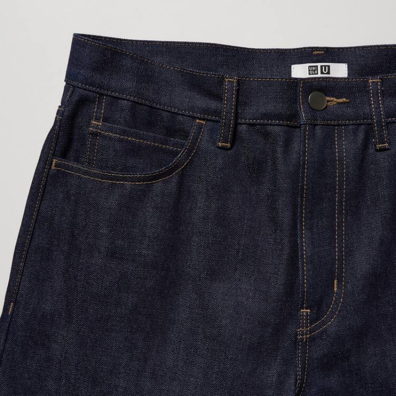 Men Uniqlo U Selvedge Regular Fit Jeans Navy | 8901304