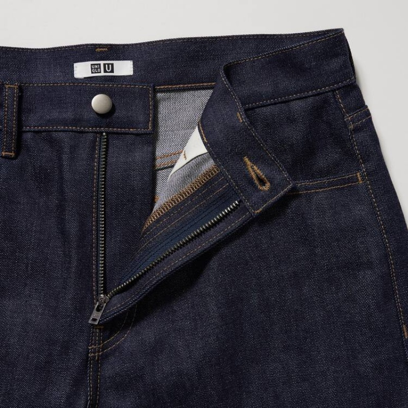 Men Uniqlo U Selvedge Regular Fit Jeans Navy | 8901304