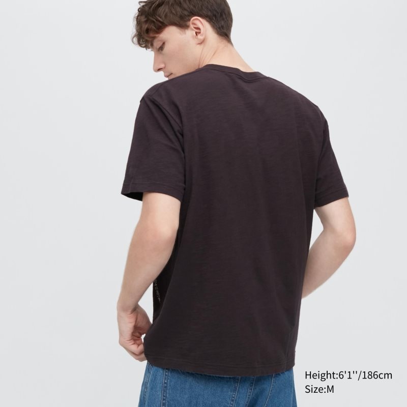 Men Uniqlo Ukiyo-e Ut Short-sleeve Graphic T Shirts Chocolate | 7321172