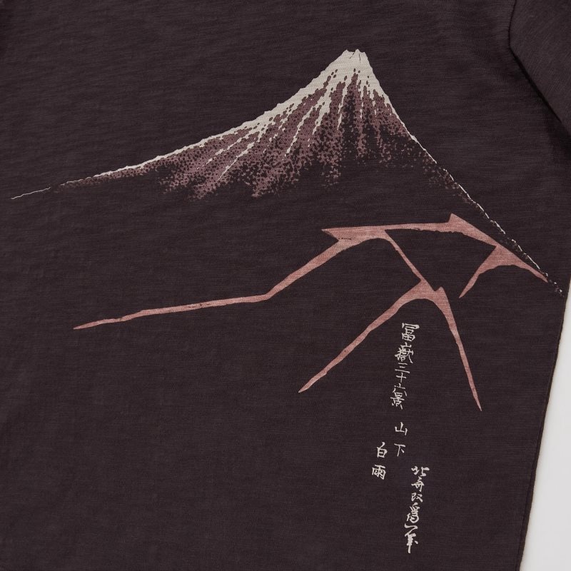 Men Uniqlo Ukiyo-e Ut Short-sleeve Graphic T Shirts Chocolate | 7321172