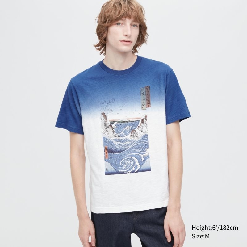 Men Uniqlo Ukiyo-e Ut Short-sleeve Graphic T Shirts Blue | 9068234