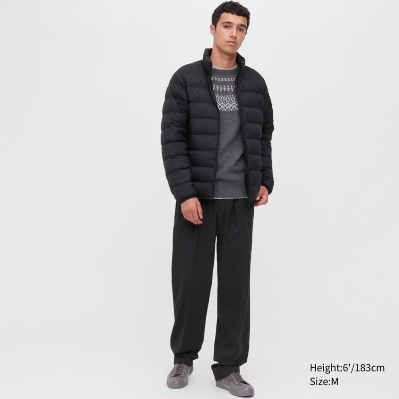 Men Uniqlo Ultra Light Down 3d Cut Narrow Quilt Jackets Navy | 4679932