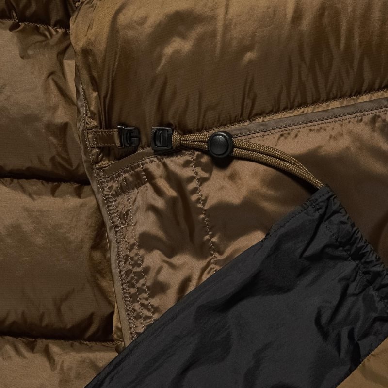 Men Uniqlo Ultra Light Down 3d Cut Wide Quilt Color Block Jackets Brown | 2155874